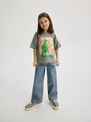 T-shirt Wicked - ciemnoszary. Szare koszulki dziewczęce Reserved, bez wzorów, z bawełny, bez ramiączek. W wyprzedaży za 42.99 zł.