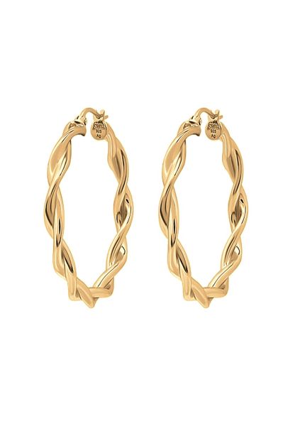 Elli Damskie kolczyki kreole skręcone ze srebra próby 925 STERLING SILVER Kolczyki 1 ct. Szare kolczyki damskie Elli, srebrne. Za 248.99 zł.