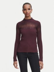 Rinascimento Bluzka CFM0012380003 Bordowy Slim Fit. Czerwone bluzki damskie RINASCIMENTO, l, bez wzorów, z wiskozy, bez kołnierzyka, bez ramiączek. Za 359.99 zł.