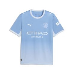Męska koszulka domowa Manchester City 26/27 PUMA. Niebieskie t-shirty sportowe męskie Puma, m, z materiału, bez ramiączek, do piłki nożnej. Za 429.00 zł.