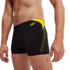 Kąpielówki męskie spodenki kąpielowe Speedo HyperBoom Splice. Czarne kąpielówki męskie Speedo, m, bez wzorów, do pływania. Za 129.99 zł.
