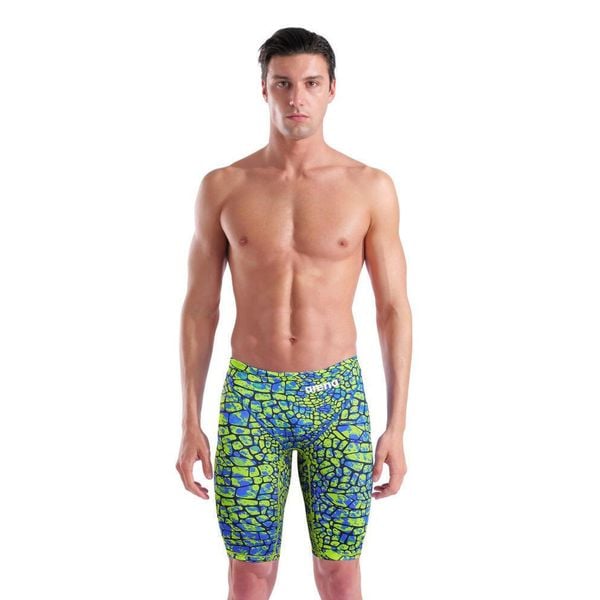 Spodenki startowe pływackie Arena Powerskin ST Next Jammer Snake Green. Zielone kąpielówki męskie Arena, m, bez wzorów, do pływania. Za 399.00 zł.