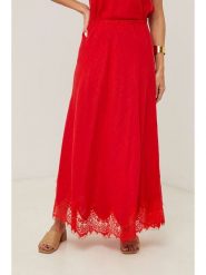 Le Monde du Lin Lniana spódnica w kolorze czerwonym rozmiar: 38/40. Czerwone spódniczki damskie Le Monde du Lin, bez wzorów, z koronki, maxi. Za 165.99 zł.