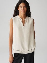 OPUS Top w kolorze kremowym rozmiar: 40. Brązowe topy damskie Opus, bez wzorów, bez kołnierzyka. Za 100.99 zł.