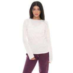 Koszulka Langärmliges Damen z Leone 1947 Nigdy bez Aufdruck. Białe t-shirty damskie LEONE 1947 APPAREL, bez wzorów, z bawełny, bez kołnierzyka. W wyprzedaży za 88.41 zł.