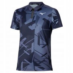 Koszulka sportowa Mizuno Daybreakers Shadow SS Polo. Niebieskie koszulki polo męskie Mizuno, s, bez wzorów, z materiału, bez ramiączek. Za 160.30 zł.