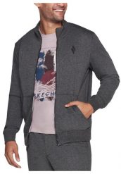 Bluza dresowa sportowa męska The Hoodless Hoodie. Szare bluzy bez kaptura męskie Skechers, m, z bawełny. Za 269.99 zł.
