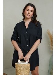 Curvy Lady Sukienka w kolorze czarnym rozmiar: 48/50. Czarne sukienki damskie Curvy Lady, na co dzień, bez wzorów, klasyczne, bez kołnierzyka, bez ramiączek, midi, proste. Za 83.22 zł.