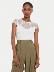 Morgan Bluzka 232-DGIULIA Biały Slim Fit. Białe bluzki damskie Morgan, s, bez wzorów, z wiskozy, bez ramiączek. Za 99.99 zł.
