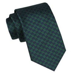 Modny Męski Krawat - Alties - Drobny, Regularny, Zielony Wzór. Zielone krawaty i muchy męskie Alties, bez wzorów, z tkaniny, eleganckie. Za 49.00 zł.