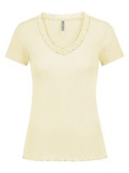 Eight2Nine Koszulka w kolorze żółtym rozmiar: S. Żółte bluzki damskie Eight2Nine, s, bez wzorów, z koronki, bez kołnierzyka, bez ramiączek. Za 43.99 zł.