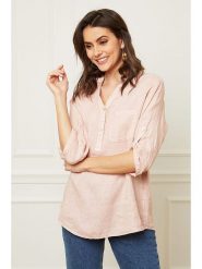 Fleur de Lin Lniana bluzka "Bjorg" w kolorze jasnoróżowym rozmiar: XXL. Różowe bluzki damskie Fleur de Lin, xxl, bez wzorów, ze lnu, bez kołnierzyka, bez ramiączek. Za 130.99 zł.