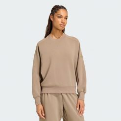 Bluza Soft Lux Loose. Zielone bluzy bez kaptura damskie Adidas, s, z bawełny. Za 299.00 zł.