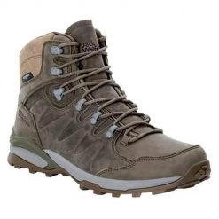 Buty trekkingowe męskie Jack Wolfskin Refugio Prime Texapore Mid. Brązowe buty trekkingowe męskie Jack Wolfskin, z materiału, za kostkę, bez zapięcia, trekkingowe. W wyprzedaży za 599.99 zł.