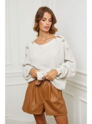 So Cachemire Sweter "Cornella" w kolorze kremowym rozmiar: S. Brązowe swetry klasyczne damskie So Cachemire, s, z kaszmiru, bez kołnierzyka. Za 211.95 zł.