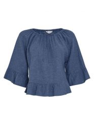 MOSS COPENHAGEN Bluzka "Viana" w kolorze granatowym rozmiar: XS. Niebieskie bluzki damskie MOSS COPENHAGEN, xs, bez wzorów, bez kołnierzyka, bez ramiączek. Za 119.68 zł.