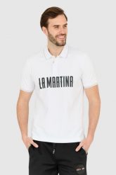 LA MARTINA Biała koszulka polo Regular Fit. Białe koszulki polo męskie La Martina, m, bez wzorów, bez ramiączek. W wyprzedaży za 345.99 zł.