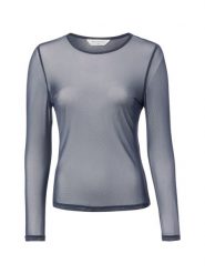 Msch Copenhagen koszulka z siateczki z długim rękawem Kobiety Sztuczne włókno szary, XS/S. Szare t-shirty damskie MSCH Copenhagen, s, bez wzorów, z włókna, bez kołnierzyka. Za 199.95 zł.
