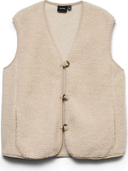 Vero Moda Kamizelka pluszowa w kolorze beżowym rozmiar: XS. Brązowe kamizelki damskie Vero Moda, xs. Za 144.95 zł.
