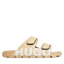 Klapki HUGO. Brązowe klapki i japonki męskie Hugo. Za 339.99 zł.