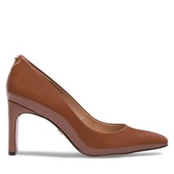 Czółenka Nine West. Brązowe czółenka damskie Nine West, bez wzorów, bez obcasa. Za 124.99 zł.