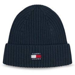 Czapka Tommy Jeans. Niebieskie czapki męskie Tommy Jeans, na zimę, bez wzorów, z jeansu. Za 149.99 zł.