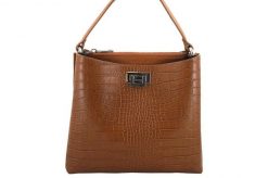 Listonoszka skórzana BARBERINI'S j. brązowa croco 795/1-12. Brązowe shopper bag damskie Barberinis, bez wzorów, ze skóry, do ręki, bez dodatków. Za 339.99 zł.