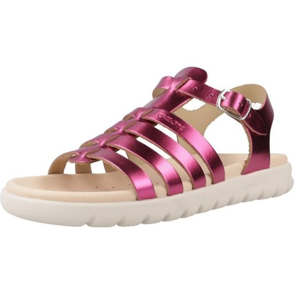 Sandały GEOX J S. SOLEIMA G.B - METAL.LEA Rose. Czerwone obuwie trekkingowe damskie Geox. Za 153.99 zł.