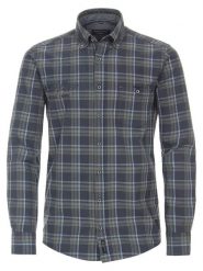 CASAMODA Koszula - Casual fit - w kolorze granatowo-oliwkowym rozmiar: M. Brązowe koszule męskie CASAMODA, m, bez wzorów, z bawełny, bez kołnierzyka, bez ramiączek. Za 113.99 zł.