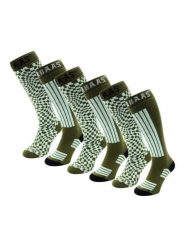 Skarpety narciarskie - unisex - 6 par - oliwkowo-zielone. Zielone skarpetki damskie POEDERBAAS, bez wzorów, z elastanu. Za 242.82 zł.