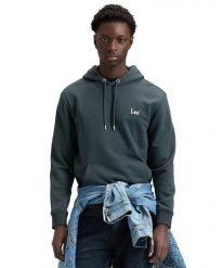 MESKA BLUZA LEE ESSENTIAL LEE HOODIE WASHED BLACK 112376424. Czarne bluzy bez kaptura męskie Lee, m. Za 179.99 zł.