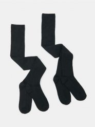 Zakolanówki z domieszką bawełny 2 pack - czarny. Czarne skarpetki damskie Sinsay, bez wzorów, z bawełny. Za 17.99 zł.