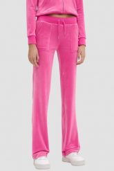 JUICY COUTURE Różowe damskie spodnie welurowe Del Ray Pocket Pant, Rozmiar S. Czerwone spodnie dresowe damskie Juicy Couture, s, bez wzorów, z dresówki. Za 499.99 zł.