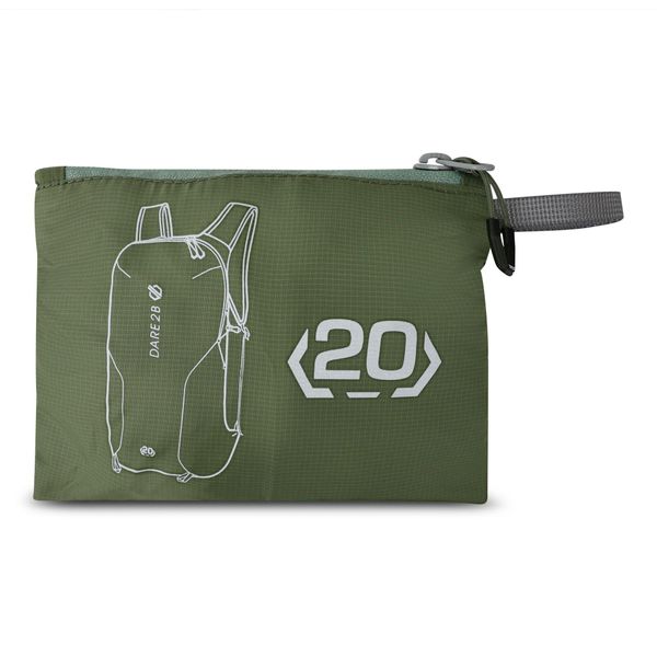 Plecak turystyczny unisex Packaway 20L. Zielone plecaki męskie Dare 2b, bez wzorów. W wyprzedaży za 159.30 zł.