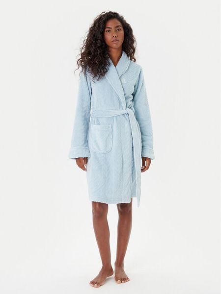 LAUREN RALPH LAUREN Szlafrok ILN42455 Błękitny. Niebieskie szlafroki damskie Lauren Ralph Lauren, s, bez wzorów, z syntetyku. Za 419.99 zł.