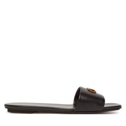 Klapki Emporio Armani. Czarne klapki damskie Emporio Armani, bez wzorów, bez obcasa. Za 1,119.00 zł.