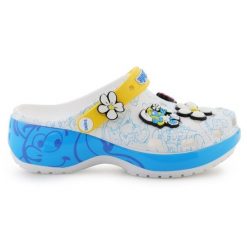 Klapki Crocs Smurfs Platform clog 210822-90H białe. Białe klapki damskie bez wzorów, bez obcasa. Za 490.22 zł.
