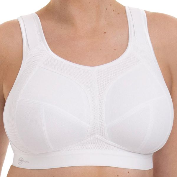 Stanik do biegania Extreme Control Plus z wysoki poziomem podtrzymywania. Białe biustonosze sportowe damskie ANITA ACTIVE, bez wzorów, z materiału. Za 476.00 zł.