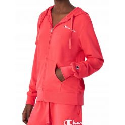 Bluza dresowa damska CHAMPION z kapturem bawełniana. Czerwone bluzy z kapturem damskie CHAMPION, z bawełny. Za 223.00 zł.