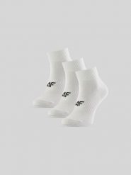 4F Skarpetki krótkie (3-pack) damskie - białe 39-42. Białe skarpetki damskie 4f, bez wzorów, z bawełny. Za 49.99 zł.