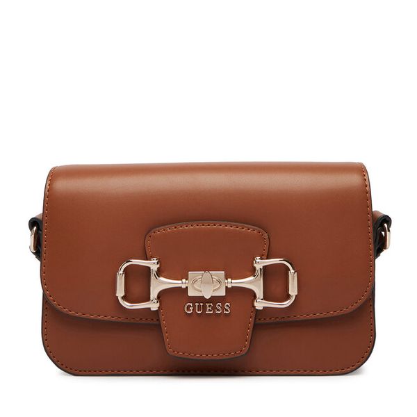 Torebka Guess. Brązowe listonoszki damskie Guess, z aplikacjami, bez dodatków. Za 659.99 zł.
