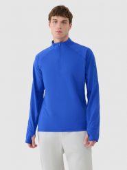 4F Bluza trekkingowa szybkoschnąca męska - niebieska L. Niebieskie bluzy bez kaptura męskie 4f, l, z elastanu. W wyprzedaży za 139.99 zł.