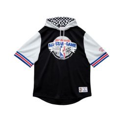 Krótki rękaw bluza z kapturem z siateczki Mitchell & Ness All Star. Czarne bluzy z kapturem męskie Mitchell & Ness, m. Za 428.00 zł.