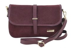 Zamszowa torebka damska Barberini's - Bordowa. Czerwone torebki klasyczne damskie Barberinis, bez wzorów, ze skóry, małe, zamszowe, bez dodatków. Za 242.99 zł.