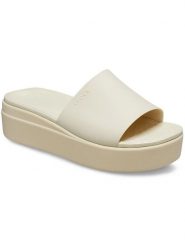 Crocs Klapki "Brooklyn" w kolorze kremowym rozmiar: 42/43. Brązowe klapki damskie Crocs, bez wzorów, bez obcasa, na platformie. Za 100.99 zł.