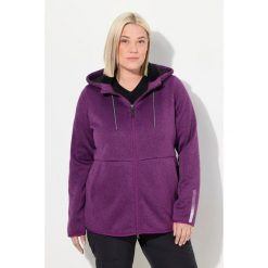 Damskie Sweter na polarze pluszowy polar dwukierunkowy suwak odblaski. Fioletowe swetry klasyczne damskie Ulla Popken, na zimę, plus size, z materiału, bez kołnierzyka, plus size. W wyprzedaży za 279.99 zł.