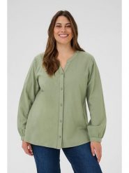 KAFFE curve Bluzka w kolorze miętowym rozmiar: 48. Zielone bluzki damskie KAFFE curve, bez wzorów, z bawełny, bez kołnierzyka, bez ramiączek. Za 126.99 zł.