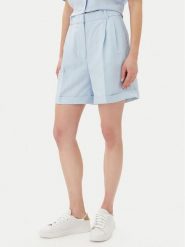 Tommy Hilfiger Szorty materiałowe WW0WW44767 Błękitny Regular Fit. Niebieskie szorty damskie Tommy Hilfiger, bez wzorów, z materiału. Za 309.99 zł.