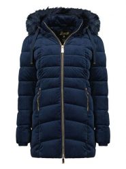 Geographical Norway Płaszcz pikowany "Bilove" w kolorze granatowym rozmiar: M. Niebieskie płaszcze damskie Geographical Norway, m, bez wzorów. Za 237.73 zł.