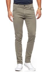 WRANGLER SPODNIE MĘSKIE LARSTON DUSTY GREEN W18SRN457 112127616. Zielone spodnie materiałowe męskie Wrangler, bez wzorów, z materiału. W wyprzedaży za 89.99 zł.